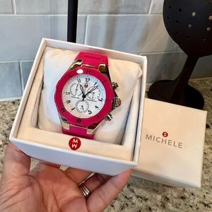 BRAND NEW WITH TAGS Michele, Tahitian Jelly Beans Watch in Raspberry